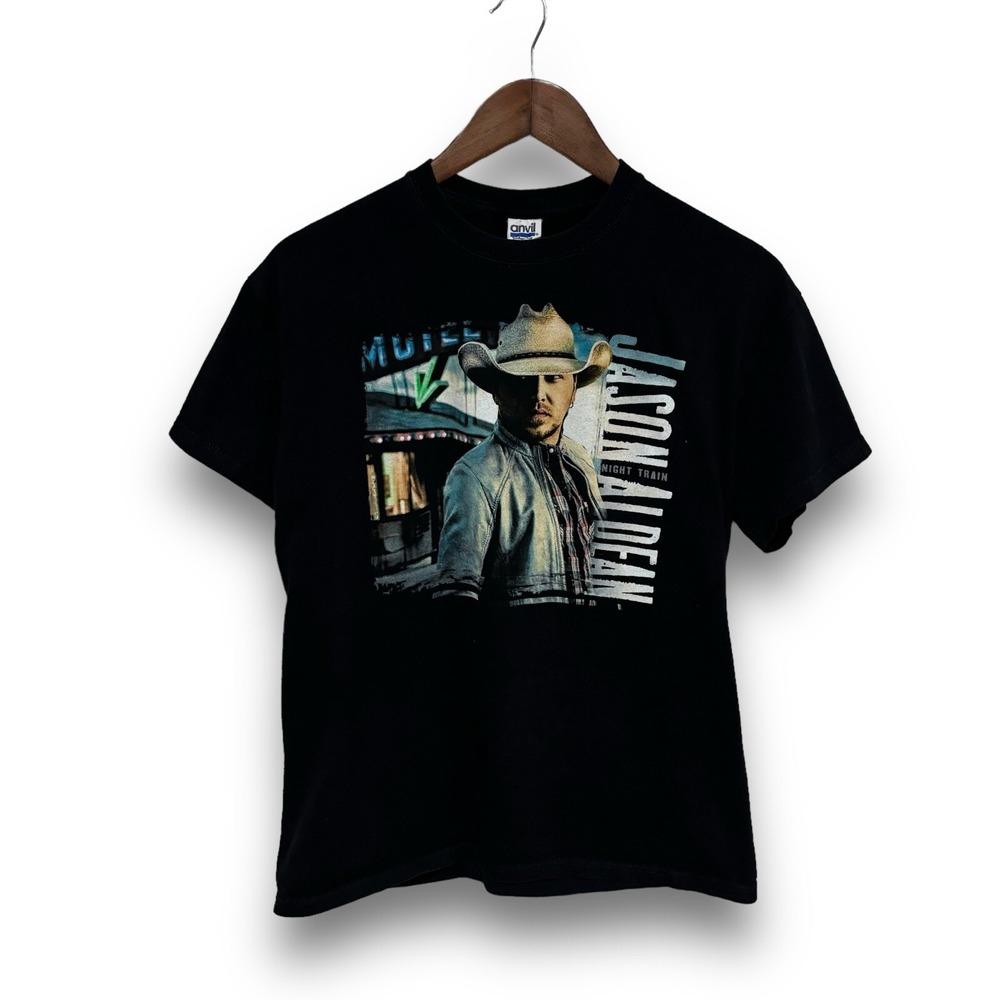 Jason Aldean The Night Train Tour Double Sided Graphic T Shirt Size‎ M 19x26